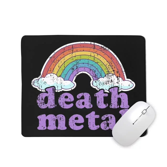 DEATH METAL Rainbow Funny Retro Vintage Love Music Metalhead Mousepad