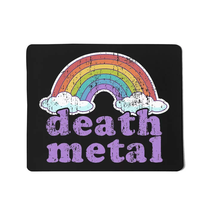 DEATH METAL Rainbow Funny Retro Vintage Love Music Metalhead Mousepad