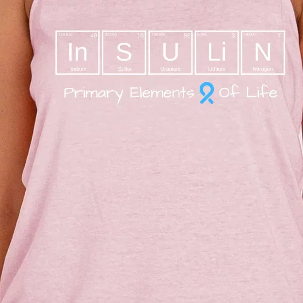 Diabetes Awareness Insulin Primary Elets Of Life Great Gift Women's Knotted Racerback Tank