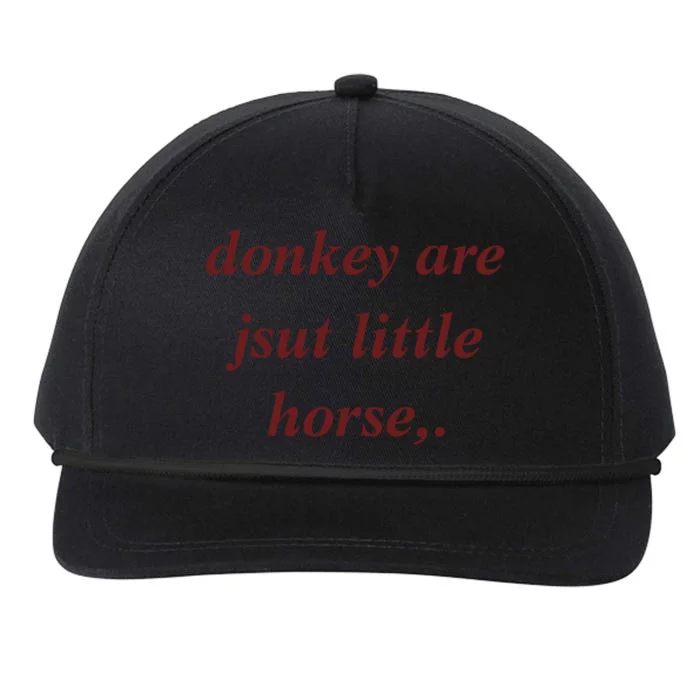 Donkey Are Jsut Little Horse Sarcasm Funny Donkey Snapback Five-Panel Rope Hat