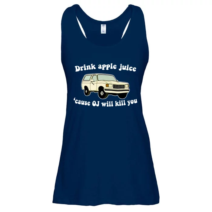 Drink Apple Juice Cause OJ Will Kill You Funny Ladies Essential Flowy Tank