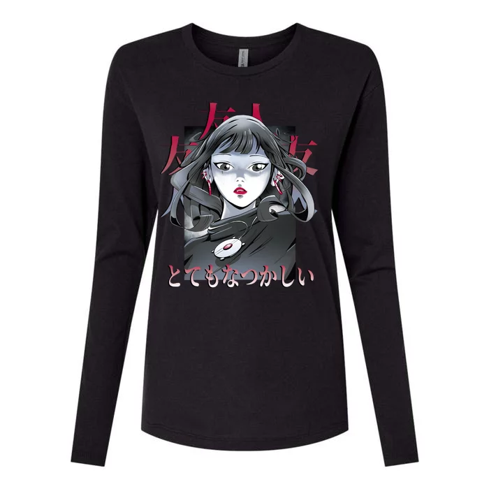 Dramatic Anime Japanese Womens Cotton Relaxed Long Sleeve T-Shirt