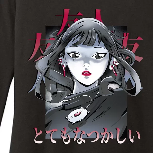 Dramatic Anime Japanese Womens CVC Long Sleeve Shirt