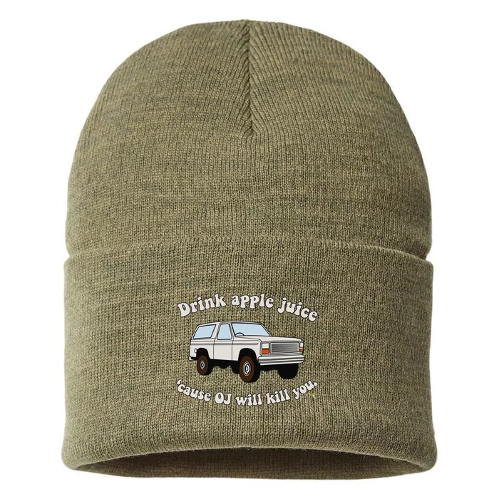 Drink Apple Juice Cause Oj Will Kill You Sustainable Knit Beanie