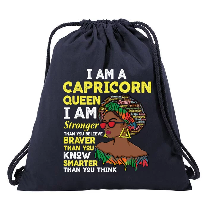 December And January Birthday Zodiac Sign Capricorn Queen Gift Drawstring Bag