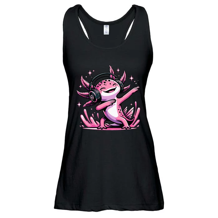 Dabbing Axolotl Kawaii Cute Axolotl Gaming Ladies Essential Flowy Tank