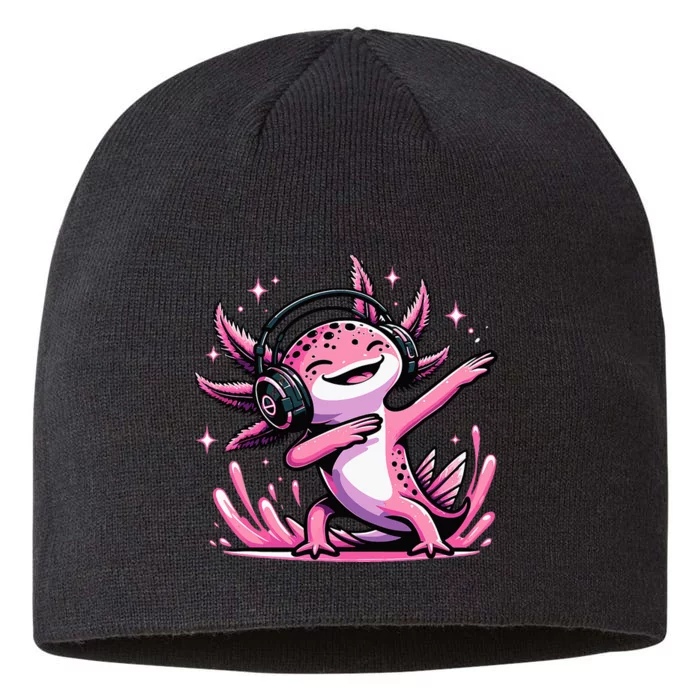 Dabbing Axolotl Kawaii Cute Axolotl Gaming 8 1/2in Sustainable Knit Beanie