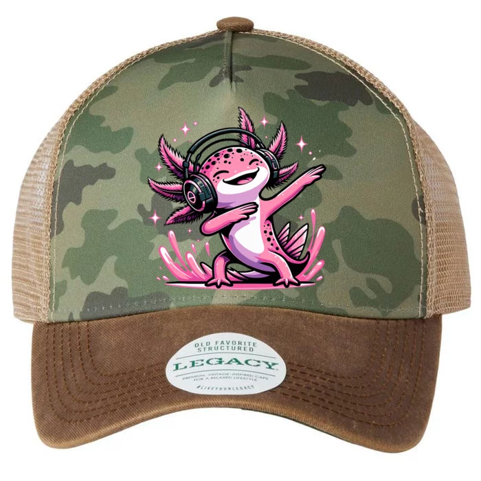 Dabbing Axolotl Kawaii Cute Axolotl Gaming Legacy Tie Dye Trucker Hat