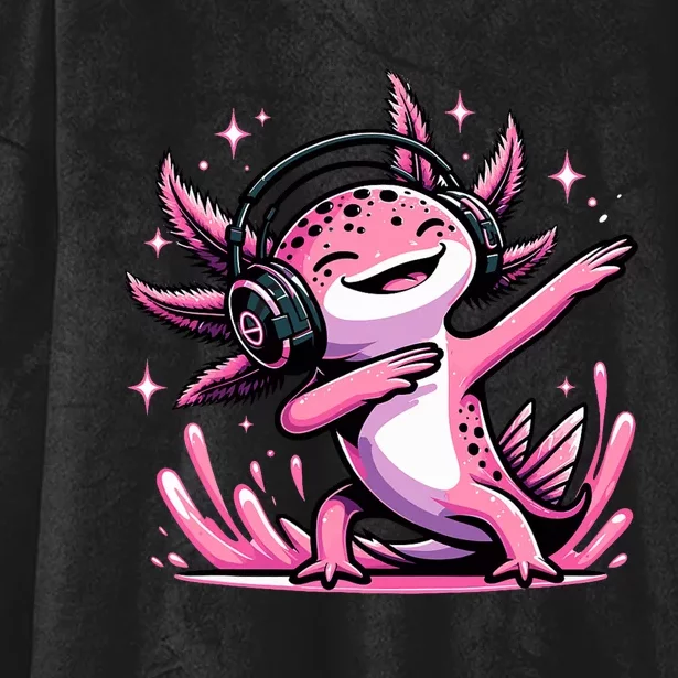 Dabbing Axolotl Kawaii Cute Axolotl Gaming Hooded Wearable Blanket