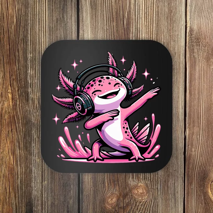 Dabbing Axolotl Kawaii Cute Axolotl Gaming Coaster