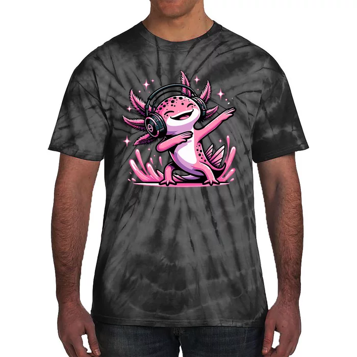 Dabbing Axolotl Kawaii Cute Axolotl Gaming Tie-Dye T-Shirt