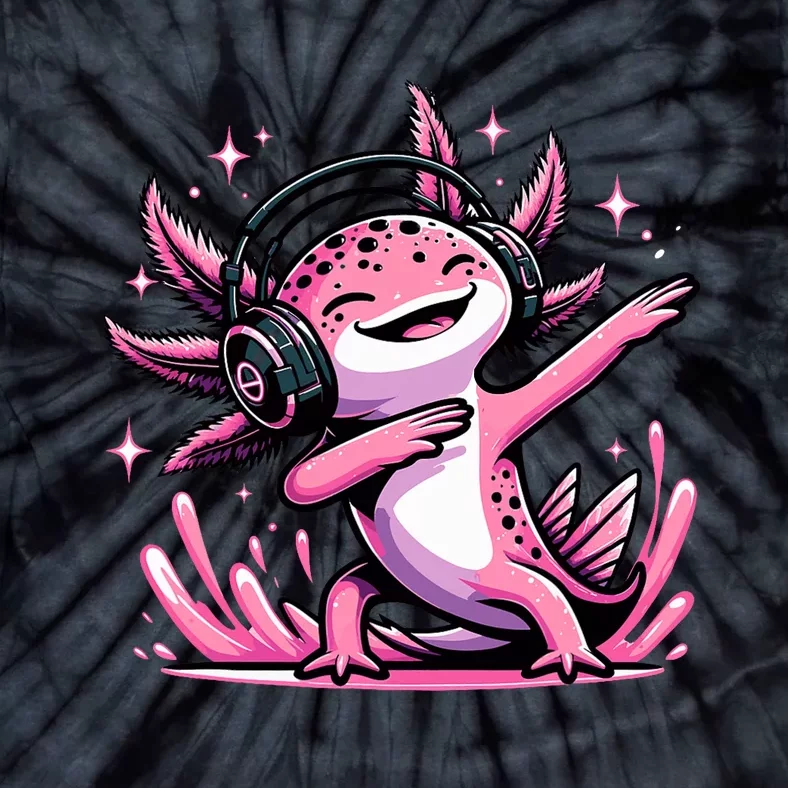 Dabbing Axolotl Kawaii Cute Axolotl Gaming Tie-Dye T-Shirt