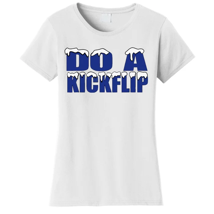 Do A kickflip Skateboarding a kickflip Women's T-Shirt