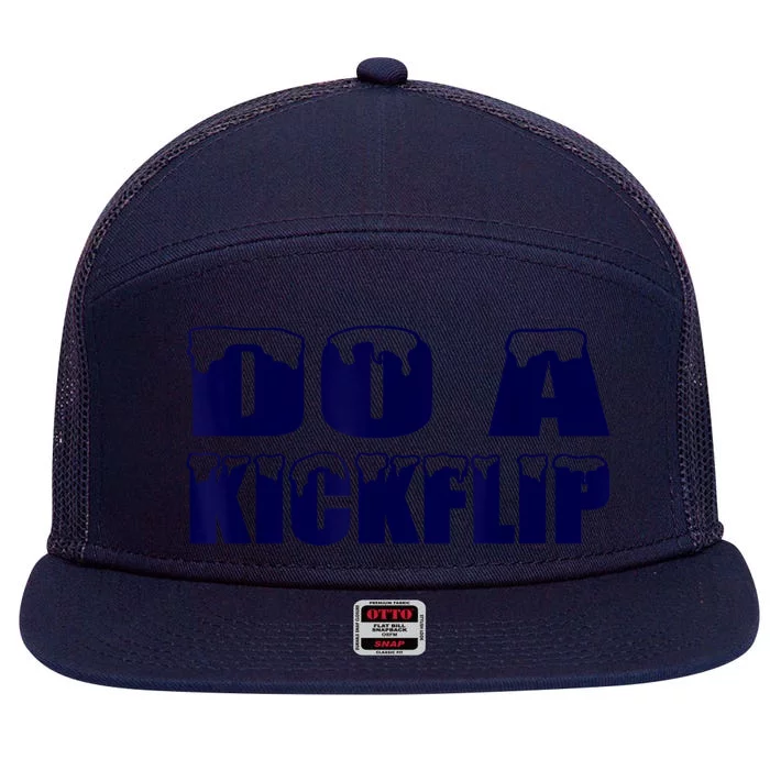 Do A Kickflip Ice And Snow Do A Kickflip 7 Panel Mesh Trucker Snapback Hat