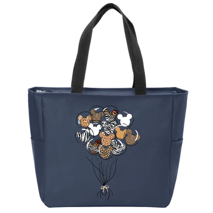 Diznee Animal Kingdom Balloons Colorful Vacay Diznee Aesthetic Zip Tote Bag