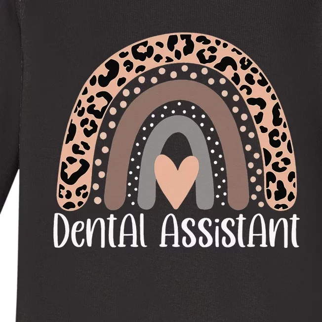 Dental Assistant leopard rainbow healthcare workers Baby Long Sleeve Bodysuit