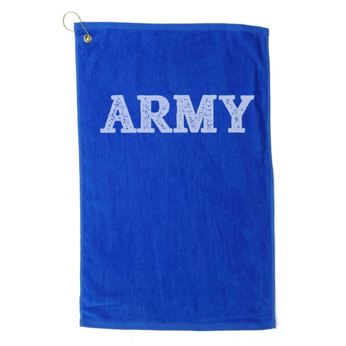 Distressed Army Logo Gray Pt Workout Retro Vintage Meaningful Gift Platinum Collection Golf Towel