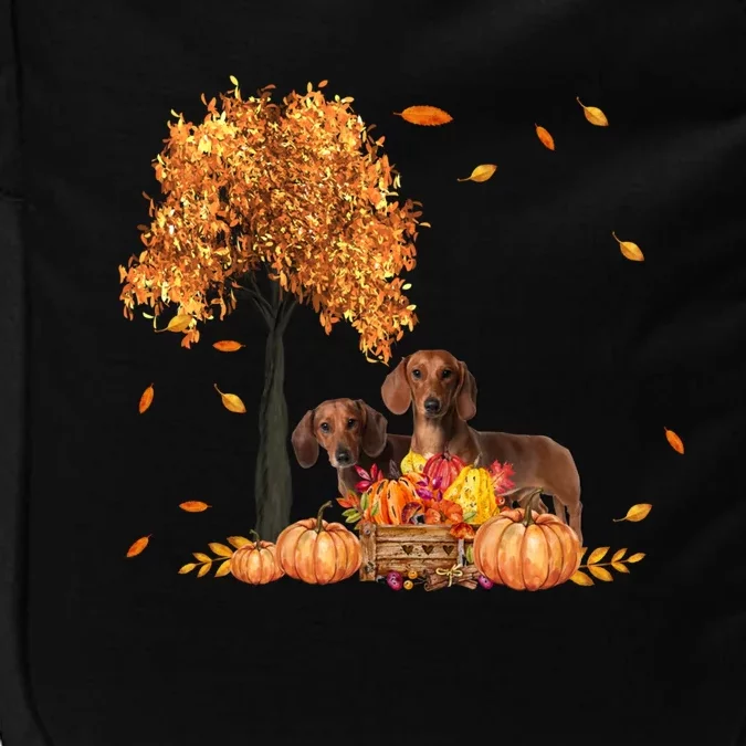 Dachshund Autumn Leaf Fall Dog Lover Thanksgiving Halloween Gift Impact Tech Backpack