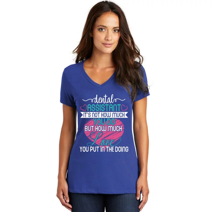 Dental Assistant Love And Inspirational Autism Aware Month Cute Gift Women's V-Neck T-Shirt