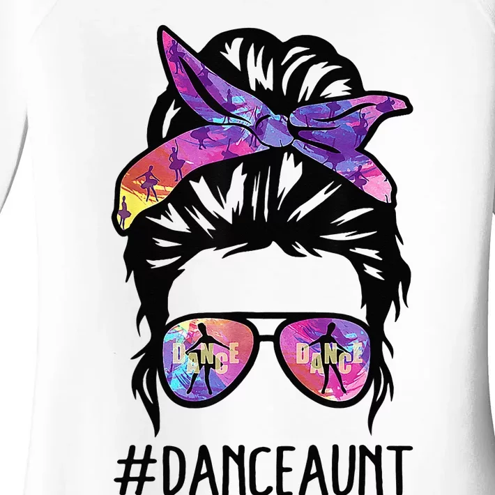 Dance Aunt Life Messy Bun Ballet Dancing Mothers Day Women's Perfect Tri Tunic Long Sleeve Shirt