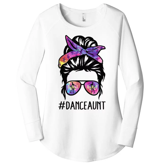 Dance Aunt Life Messy Bun Ballet Dancing Mothers Day Women's Perfect Tri Tunic Long Sleeve Shirt