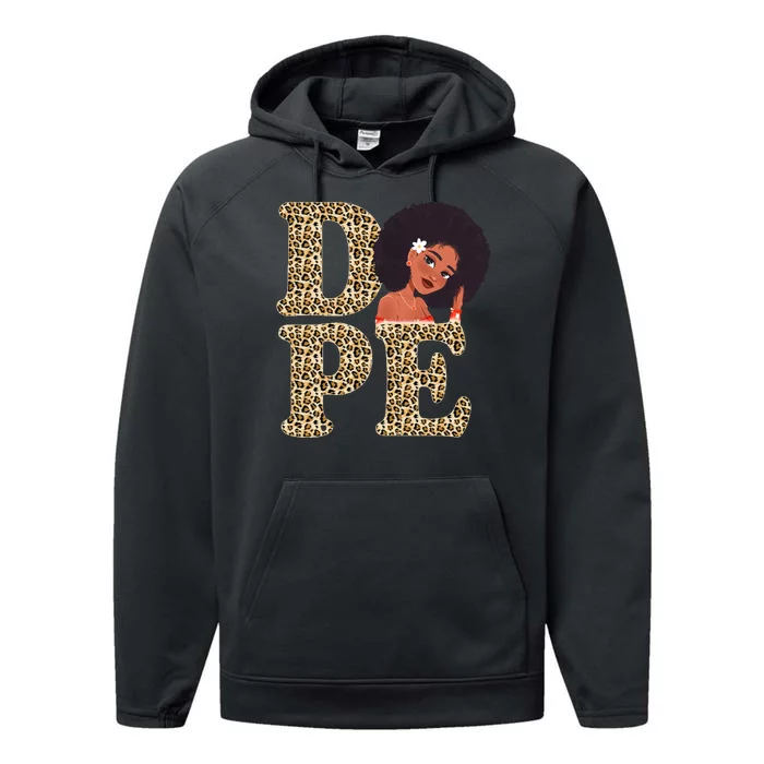 Dope Afro Lady Cute Leopard Performance Fleece Hoodie