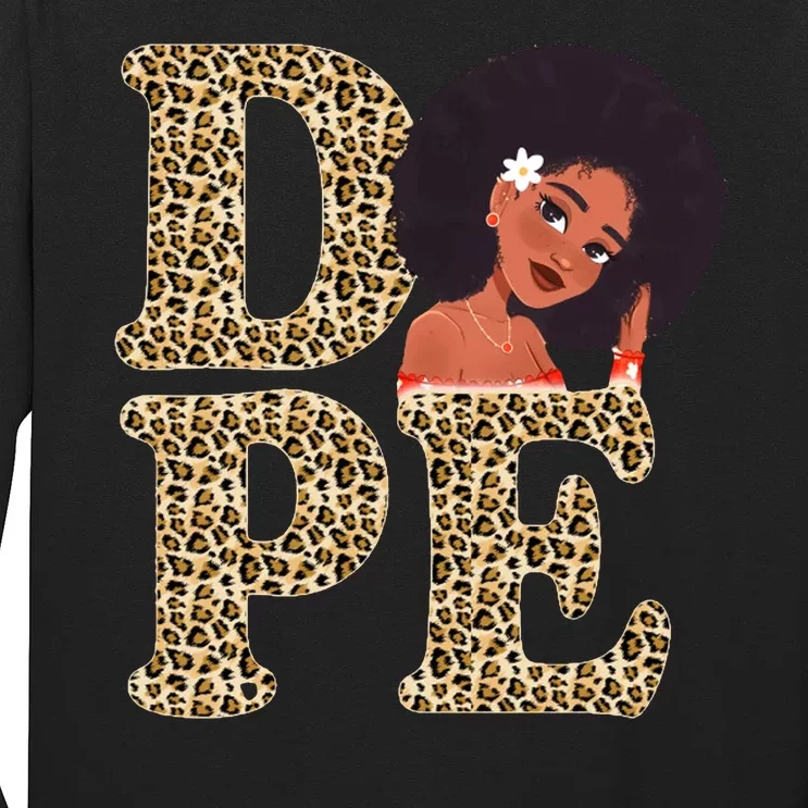 Dope Afro Lady Cute Leopard Long Sleeve Shirt