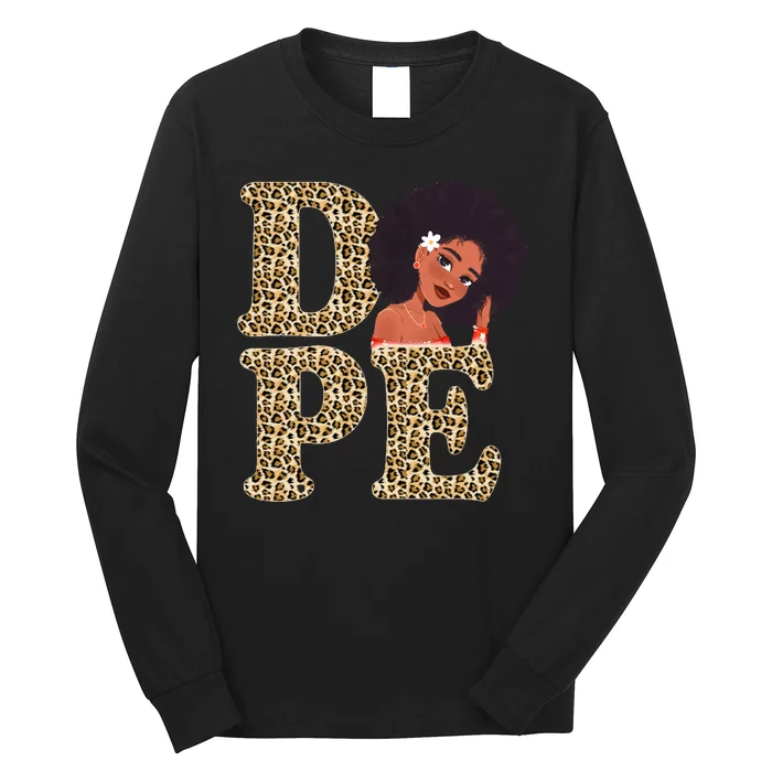 Dope Afro Lady Cute Leopard Long Sleeve Shirt