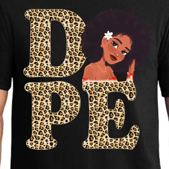 Dope Afro Lady Cute Leopard Pajama Set