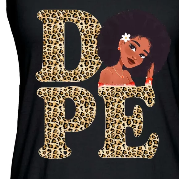 Dope Afro Lady Cute Leopard Ladies Essential Flowy Tank