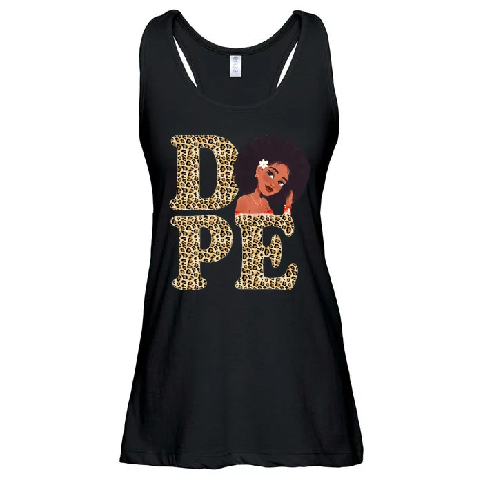 Dope Afro Lady Cute Leopard Ladies Essential Flowy Tank