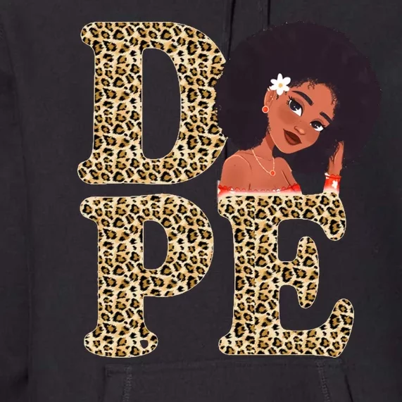 Dope Afro Lady Cute Leopard Premium Hoodie