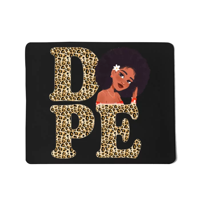 Dope Afro Lady Cute Leopard Mousepad