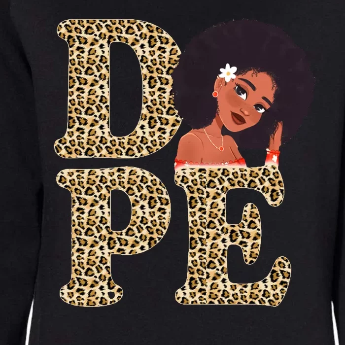 Dope Afro Lady Cute Leopard Womens California Wash Sweatshirt