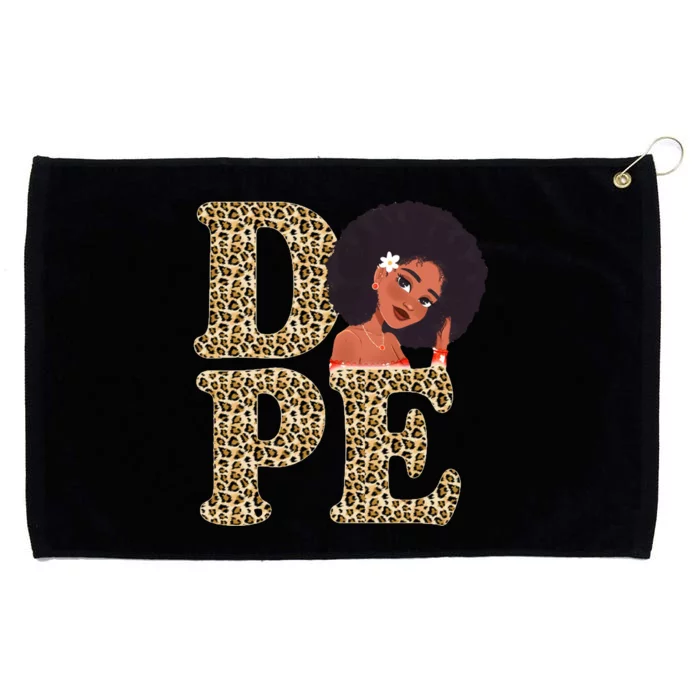 Dope Afro Lady Cute Leopard Grommeted Golf Towel