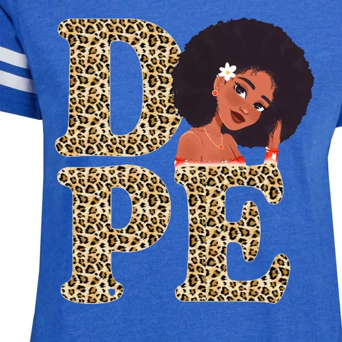 Dope Afro Lady Cute Leopard Enza Ladies Jersey Football T-Shirt