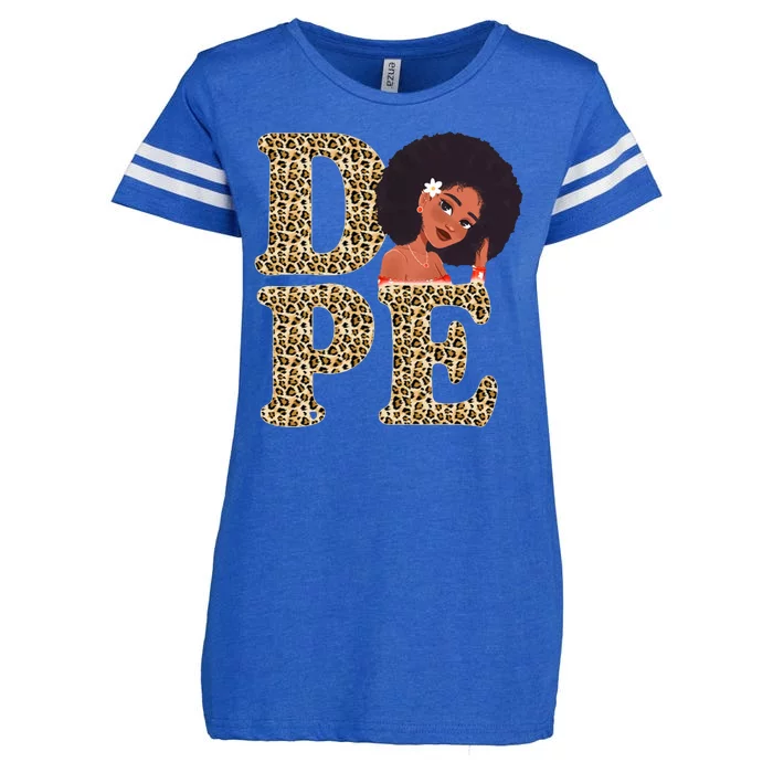 Dope Afro Lady Cute Leopard Enza Ladies Jersey Football T-Shirt