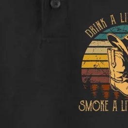 Drink A Little Drink Smoke A Little Smoke Retro Cowboy Hat Dry Zone Grid Performance Polo