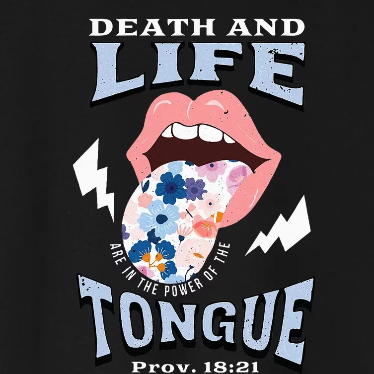 Death And Life Tongue Christian Women's Crop Top Tee