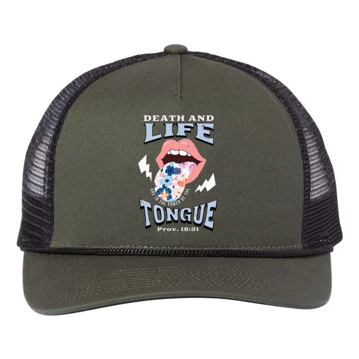 Death And Life Tongue Christian Retro Rope Trucker Hat Cap