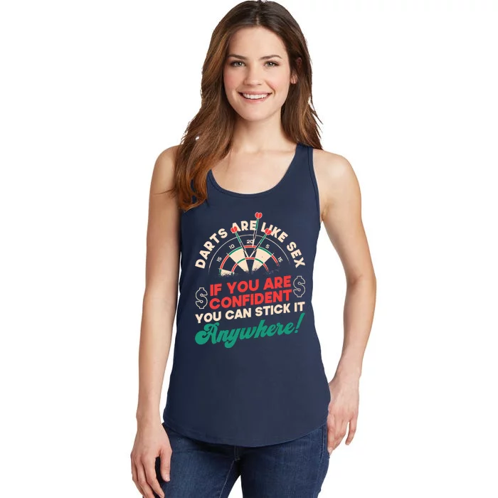 Darts Are Like Sex You Are Confident Stick Anywhere Darts Ladies Essential Tank