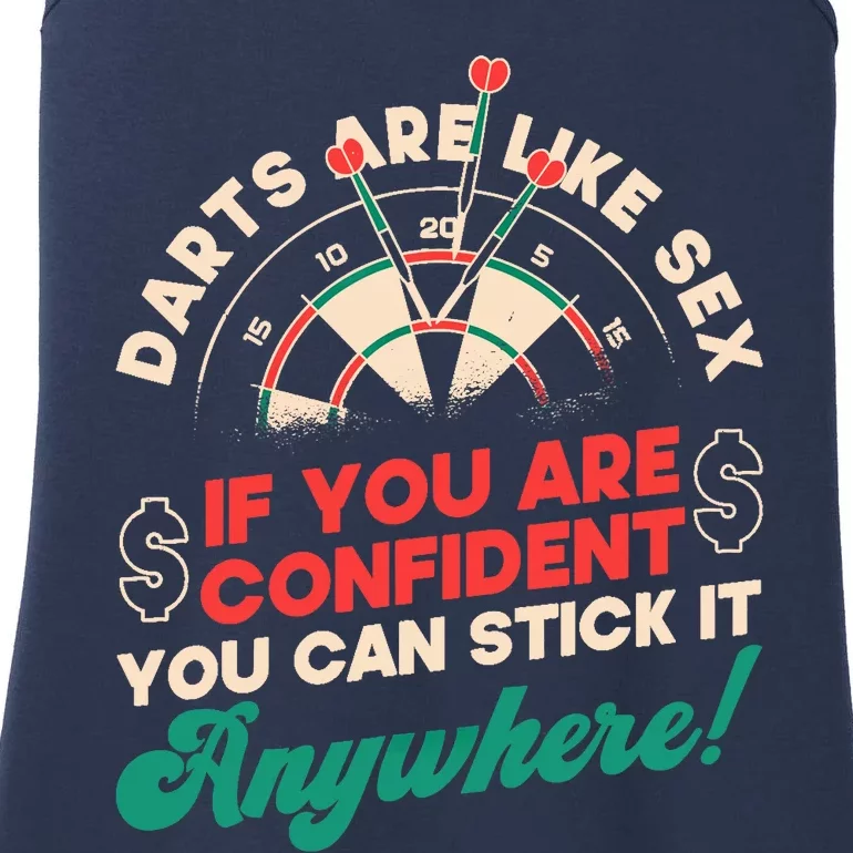 Darts Are Like Sex You Are Confident Stick Anywhere Darts Ladies Essential Tank