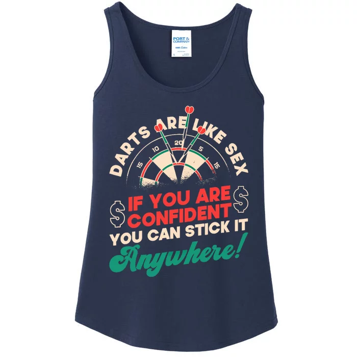 Darts Are Like Sex You Are Confident Stick Anywhere Darts Ladies Essential Tank