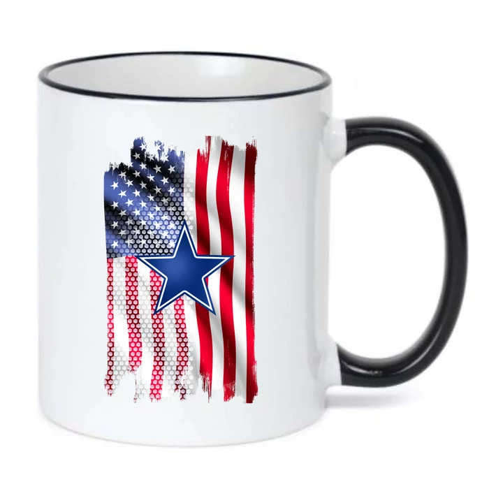 Dallas Football Fan USA American Flag Black Color Changing Mug