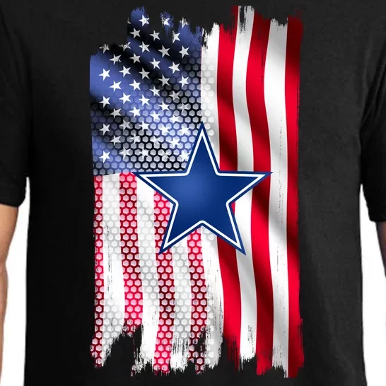 Dallas Football Fan USA American Flag Pajama Set