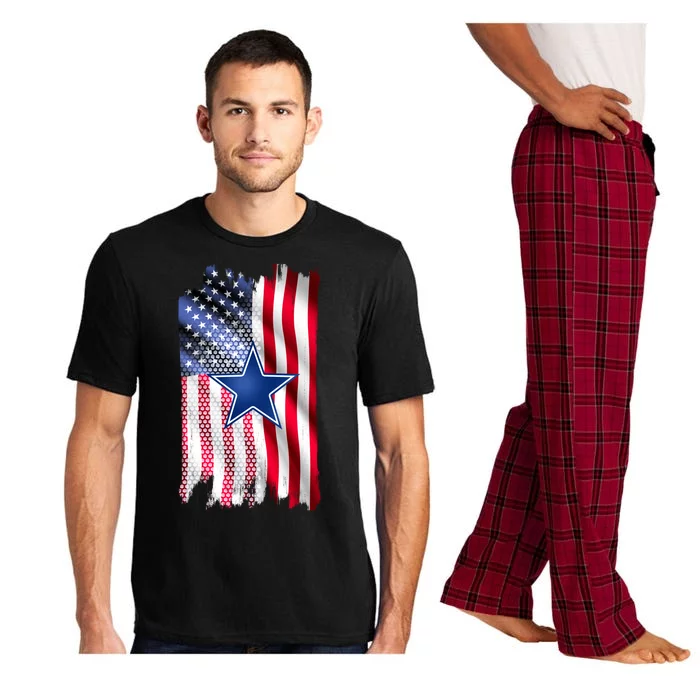 Dallas Football Fan USA American Flag Pajama Set