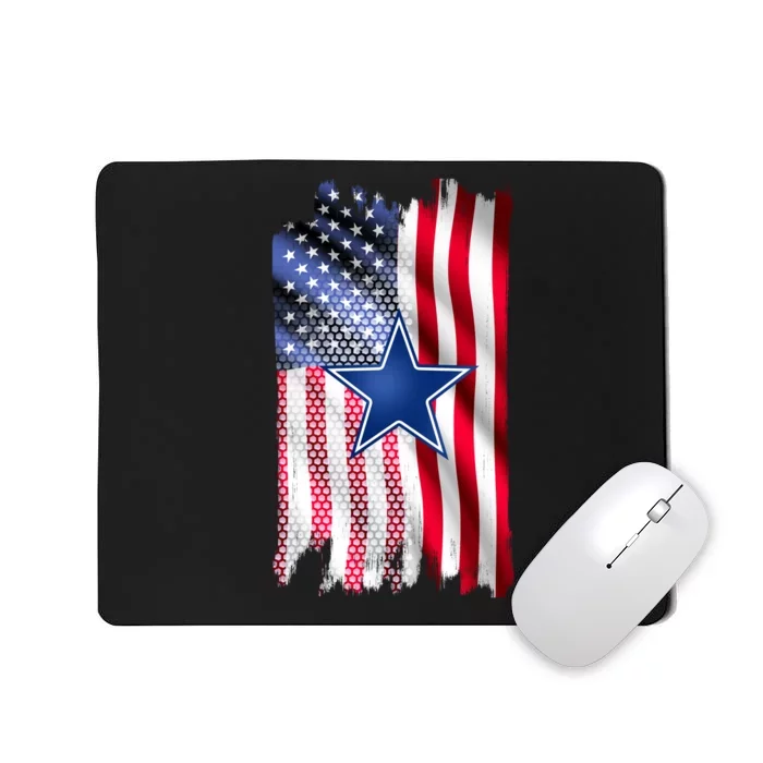 Dallas Football Fan USA American Flag Mousepad