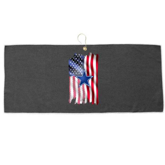 Dallas Football Fan USA American Flag Large Microfiber Waffle Golf Towel