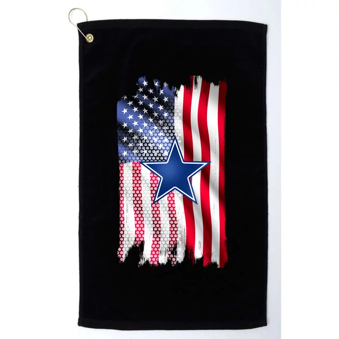 Dallas Football Fan USA American Flag Platinum Collection Golf Towel