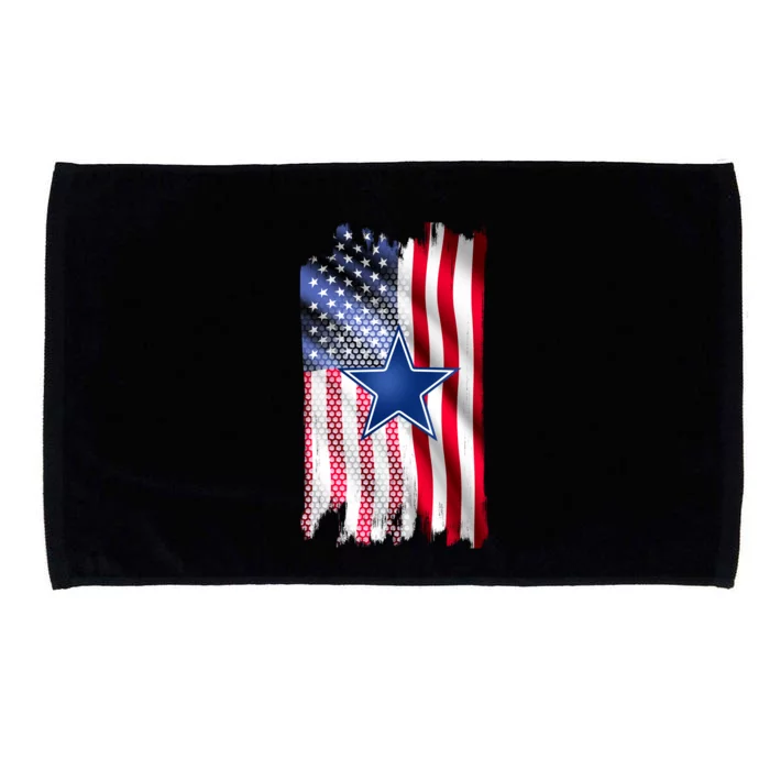 Dallas Football Fan USA American Flag Microfiber Hand Towel